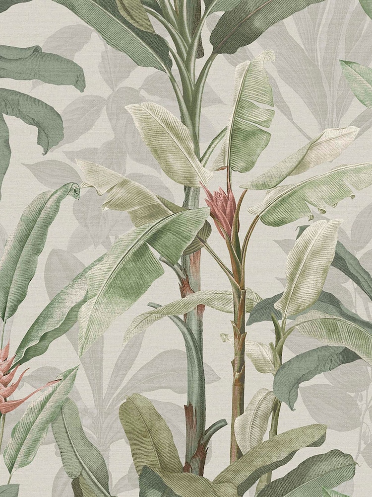 Graham & Brown White Borneo Powder 10M Wallpaper - Image 2 of 3
