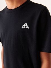 adidas Black 100% Cotton Sportswear Essentials Small Logo Cotton T-Shirt - Image 3 of 8