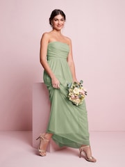 Sage Green Mesh Multiway Bridesmaid Wedding Maxi Dress - Image 3 of 6