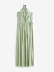 Sage Green Mesh Multiway Bridesmaid Wedding Maxi Dress - Image 6 of 6