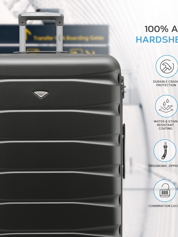 Flight Knight Large Hardcase Lightweight Check In Suitcase With 4 Wheels - Image 2 of 7