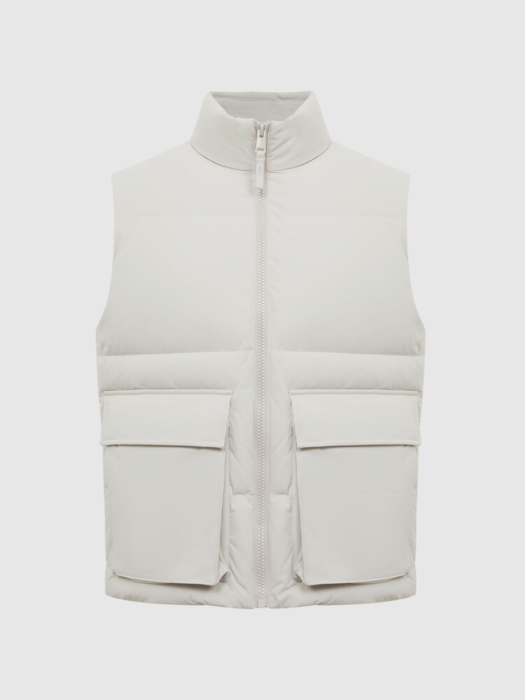 Reiss Stone Westbrook Funnel Neck Puffer Gilet - Image 2 of 5