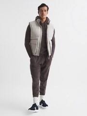 Reiss Stone Westbrook Funnel Neck Puffer Gilet - Image 3 of 5