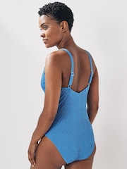 Blue Plunge Tummy Control Swimsuit - Image 2 of 6