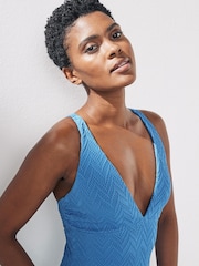 Blue Plunge Tummy Control Swimsuit - Image 5 of 6