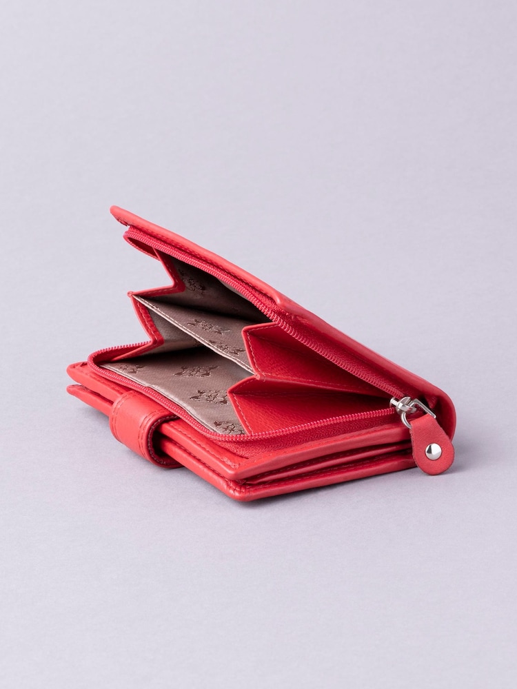 Lakeland Leather Red Small Leather Tab Purse - Image 5 of 5