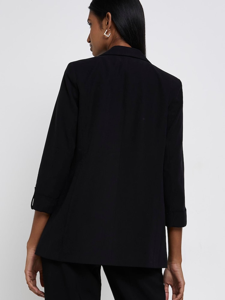 River Island Edge To Edge Casual Black Blazer - Image 2 of 4
