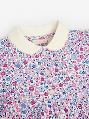 JoJo Maman Bébé Periwinkle Blue Ditsy Floral Peter Pan Dress - Image 4 of 4