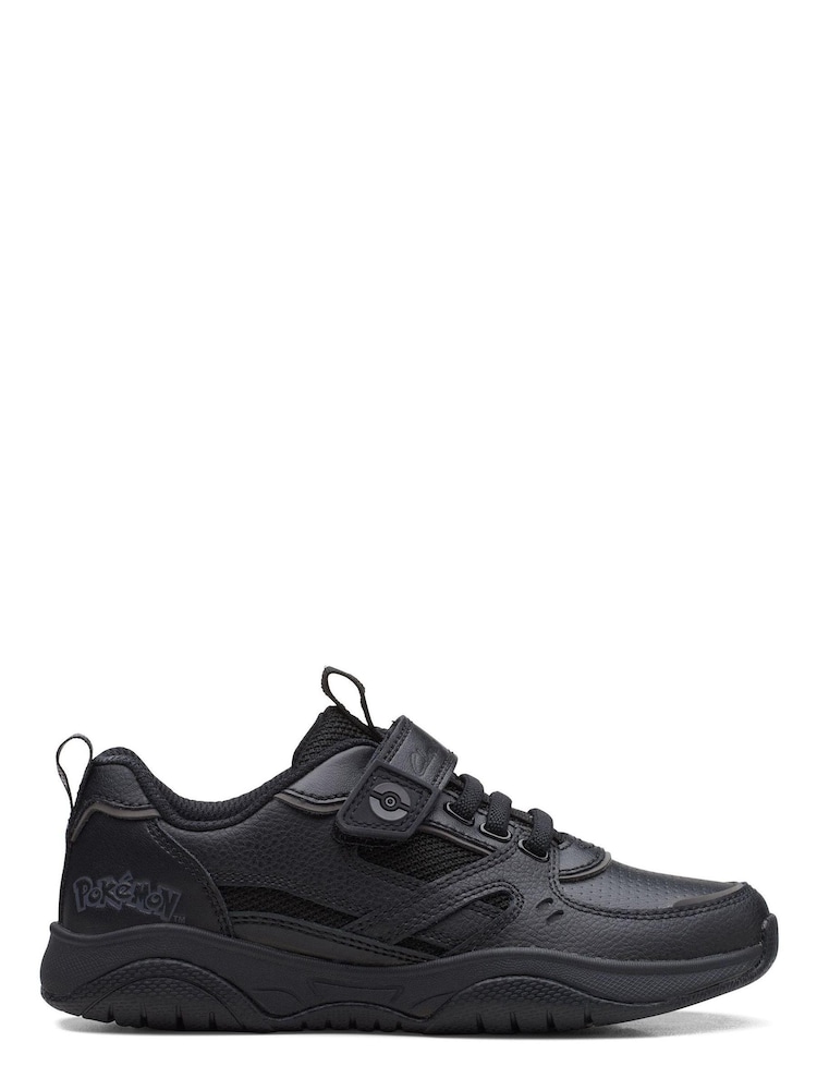 Clarks Black Multi Fit Leather Grip Trade Shoes - Image 1 of 7