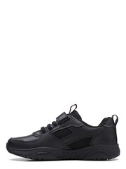 Clarks Black Multi Fit Leather Grip Trade Shoes - Image 2 of 7