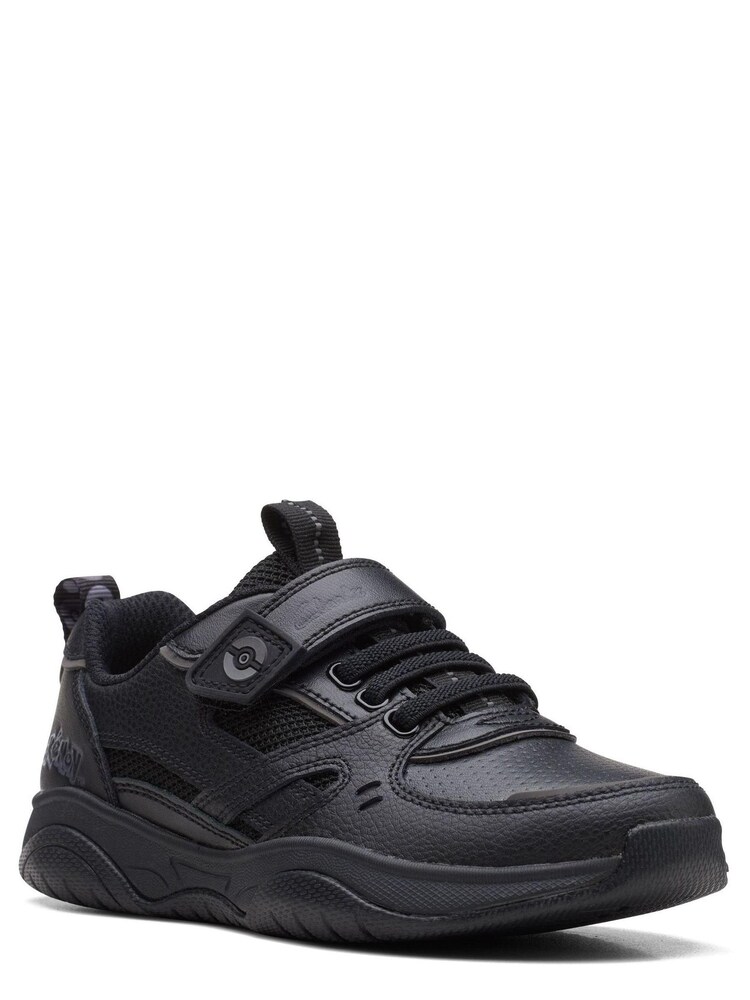 Clarks Black Multi Fit Leather Grip Trade Shoes - Image 3 of 7