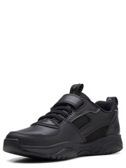 Clarks Black Multi Fit Leather Grip Trade Shoes - Image 4 of 7