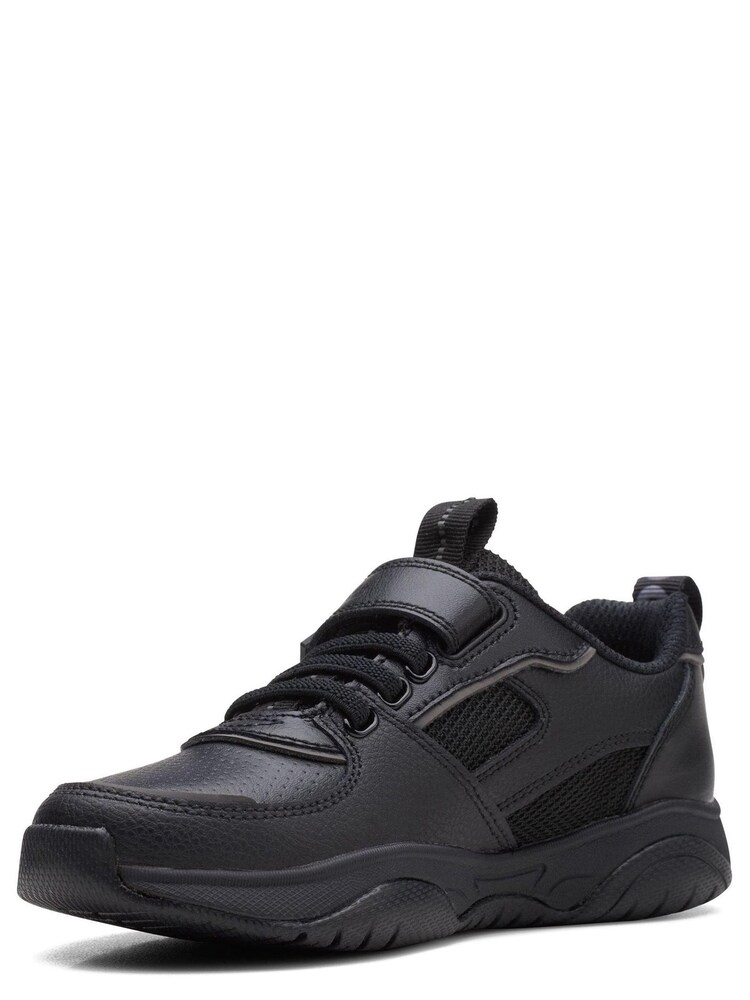 Clarks Black Multi Fit Leather Grip Trade Shoes - Image 4 of 7