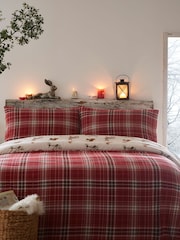 Dreams & Drapes Natural Derwent Check 100% Cotton Duvet Cover and Pillowcase Set - Image 1 of 4