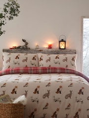 Dreams & Drapes Natural Derwent Check 100% Cotton Duvet Cover and Pillowcase Set - Image 2 of 4