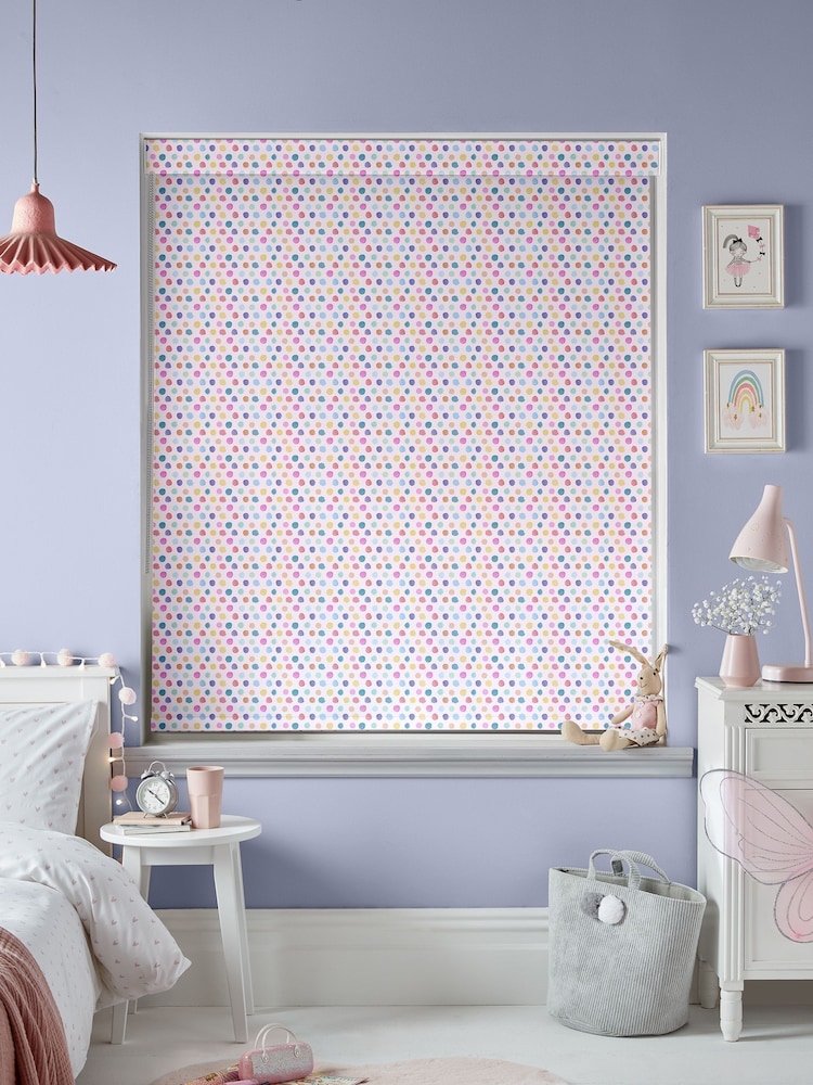 Voyage Blossom Pink Blackout Dotty Made To Measure Roller Blind - Image 2 of 6