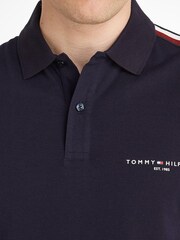 Tommy Hilfiger Blue Global Stripe Sleeve Polo Shirt - Bild 3 von 5