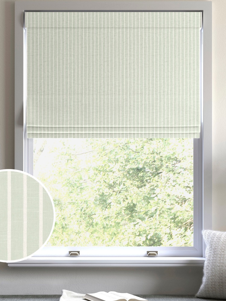 Green Franklin Made To Measure Roman 100% Cotton Blind - Image 1 of 6