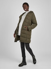 JoJo Maman Bébé Khaki Green 2-in-1 Maternity Puffer Coat - Image 1 of 8