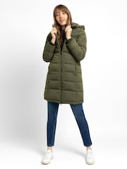 JoJo Maman Bébé Khaki Green 2-in-1 Maternity Puffer Coat - Image 6 of 8
