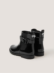 Monsoon Black Bow Patent Chelsea Boot School Shoes - Image 2 of 2