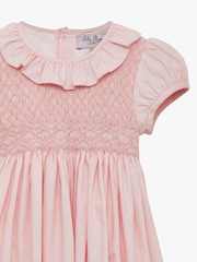 Trotters London Pink Willow 100% Cotton Hand Smocked Dress - Image 3 of 3
