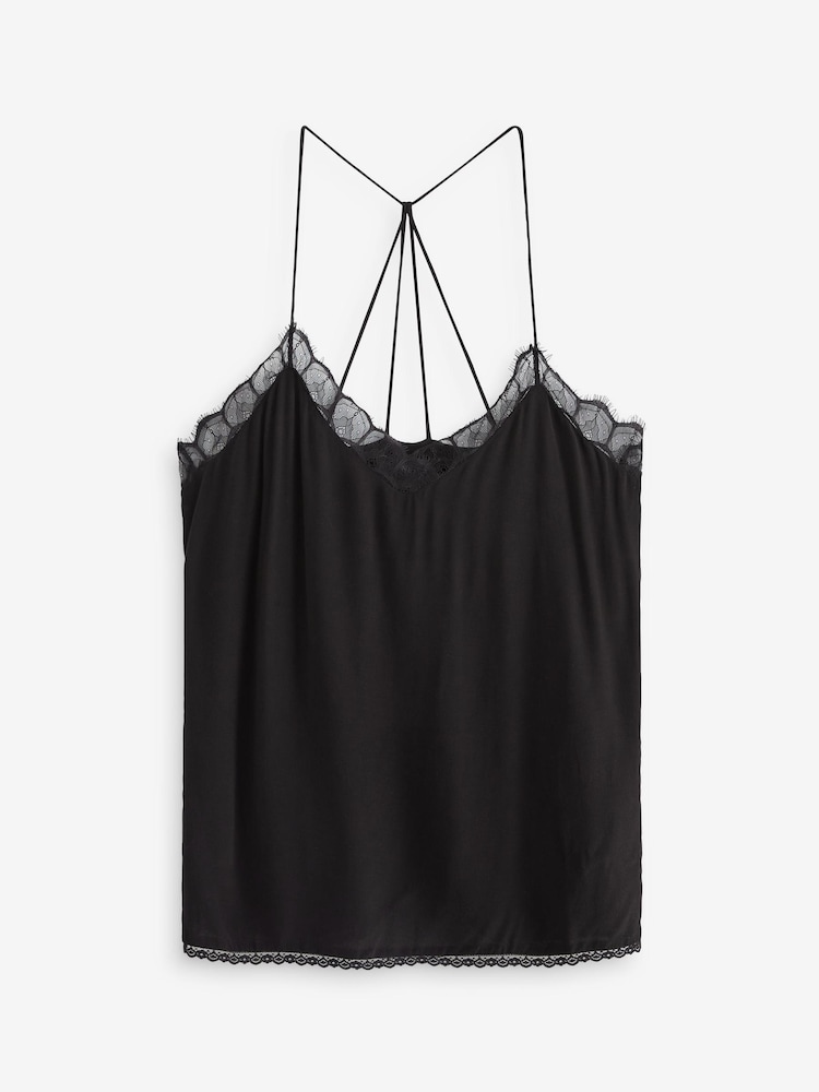 Black Lace Trim Cami Top - Image 5 of 5