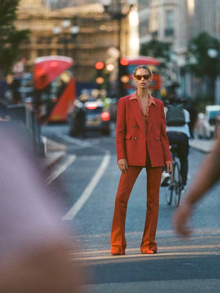Reiss Red Lola Double Breasted Blazer - Image 7 of 7