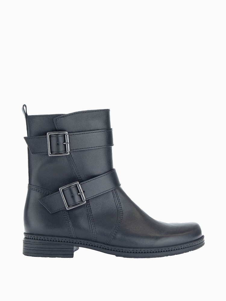 Gabor Nicholas Leather Ankle Black Boots - Image 1 of 5