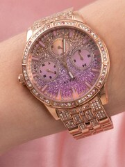 Guess Ladies Pink Cascade Night Life Watch - Image 7 of 10