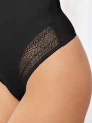 Black DD+ Lace Tummy Control Shaping No VPL, Smoothing, Wired Bodysuit - Image 4 of 4