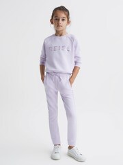 Reiss Lilac Bryony Senior Sequin Crew Neck Jumper - Image 6 of 7
