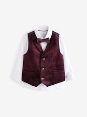 Plum Purple Velvet Waistcoat Set (3mths-7yrs) - Image 1 of 5