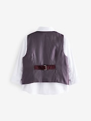 Plum Purple Velvet Waistcoat Set (3mths-7yrs) - Image 2 of 5