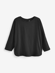 Black 3/4 Length Sleeve 100% Cotton T-Shirt - Image 5 of 5