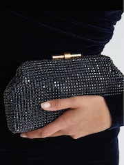 Reiss Navy Adaline Embellished Clutch Bag - Image 4 of 7