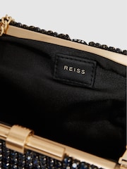 Reiss Navy Adaline Embellished Clutch Bag - Image 5 of 7