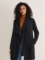 Phase Eight Grey Zip Knit Byanca Coat - Image 1 of 6