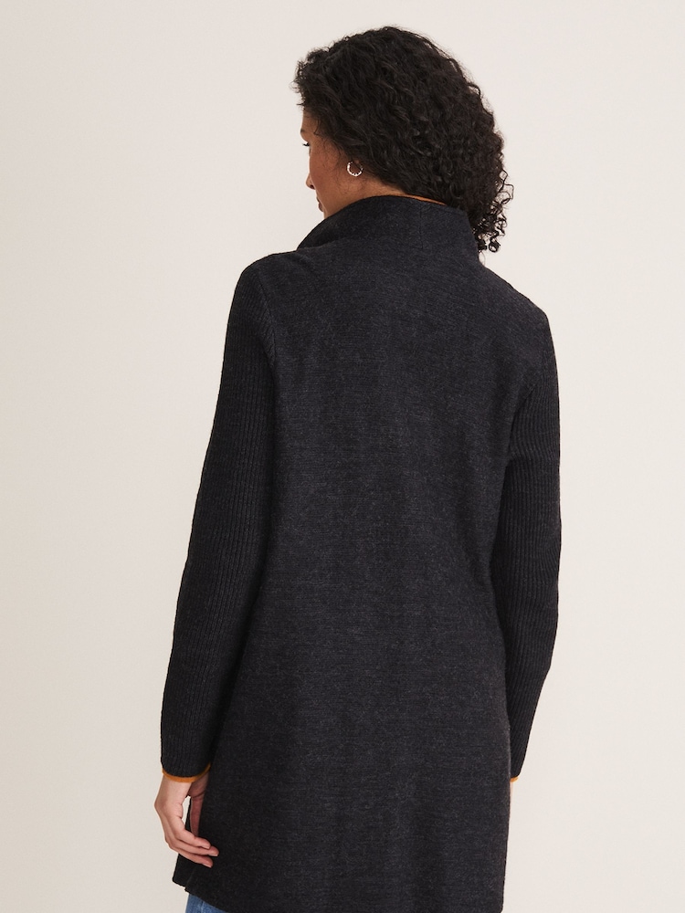 Phase Eight Grey Zip Knit Byanca Coat - Image 2 of 6
