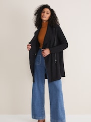 Phase Eight Grey Zip Knit Byanca Coat - Image 3 of 6