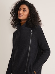 Phase Eight Grey Zip Knit Byanca Coat - Image 4 of 6