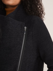 Phase Eight Grey Zip Knit Byanca Coat - Image 5 of 6