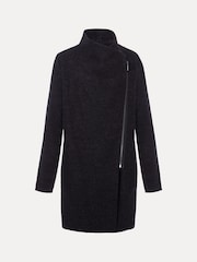 Phase Eight Grey Zip Knit Byanca Coat - Image 6 of 6