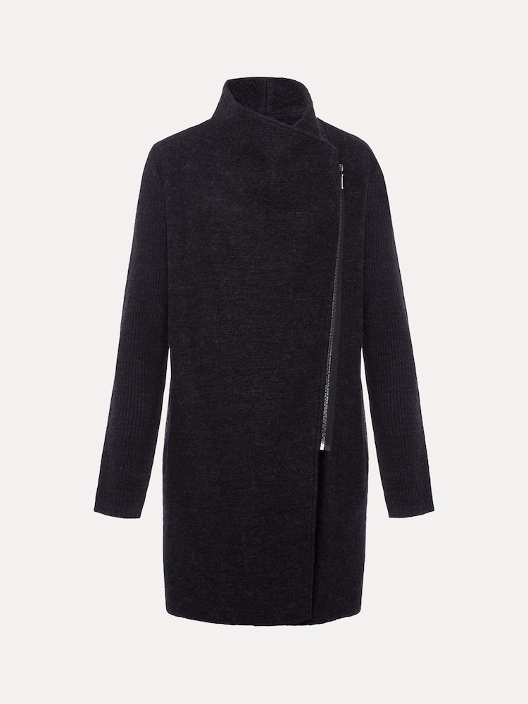 Phase Eight Grey Zip Knit Byanca Coat - Image 6 of 6