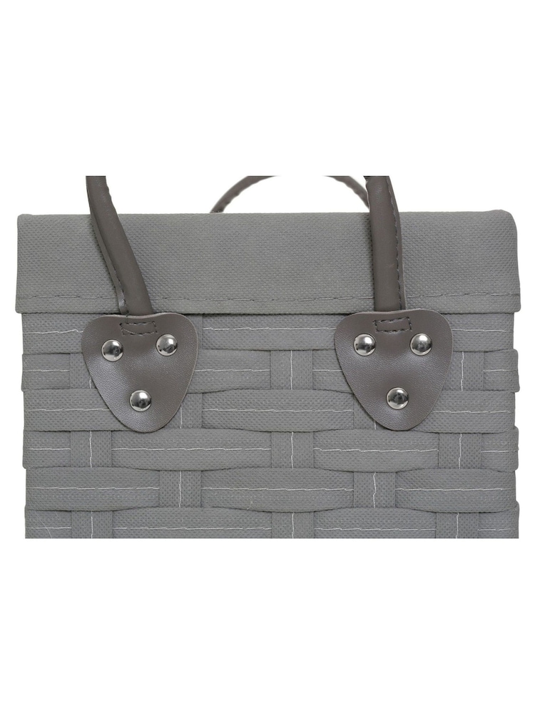 Interiors by Premier Grey Lattice Non Woven Fabric Storage Baskets - Image 2 of 4