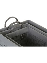 Interiors by Premier Grey Lattice Non Woven Fabric Storage Baskets - Image 3 of 4