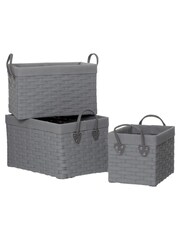 Interiors by Premier Grey Lattice Non Woven Fabric Storage Baskets - Image 4 of 4