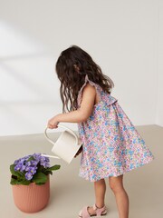 Pink/Blue Ditsy Frill Detail Dress (3mths-8yrs) - Image 2 of 6