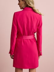 Pink Tailored Long Sleeve Belted Blazer Dress - Image 2 of 4