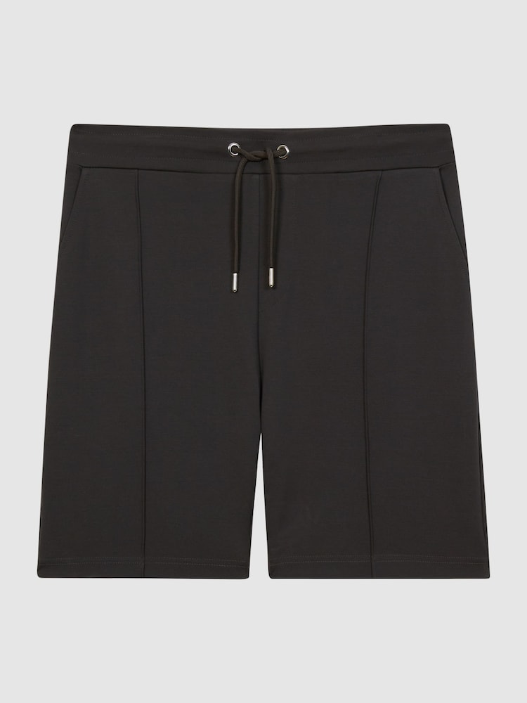 Reiss Smoke Cullen Drawstring Pintuck Shorts - Image 2 of 5